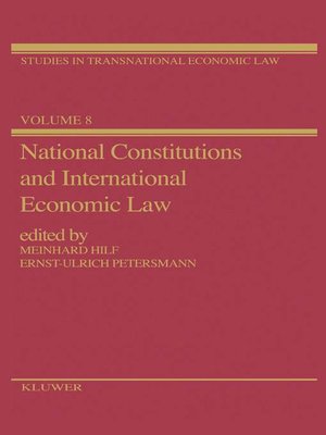 cover image of National Constitutions and International Economic Law
